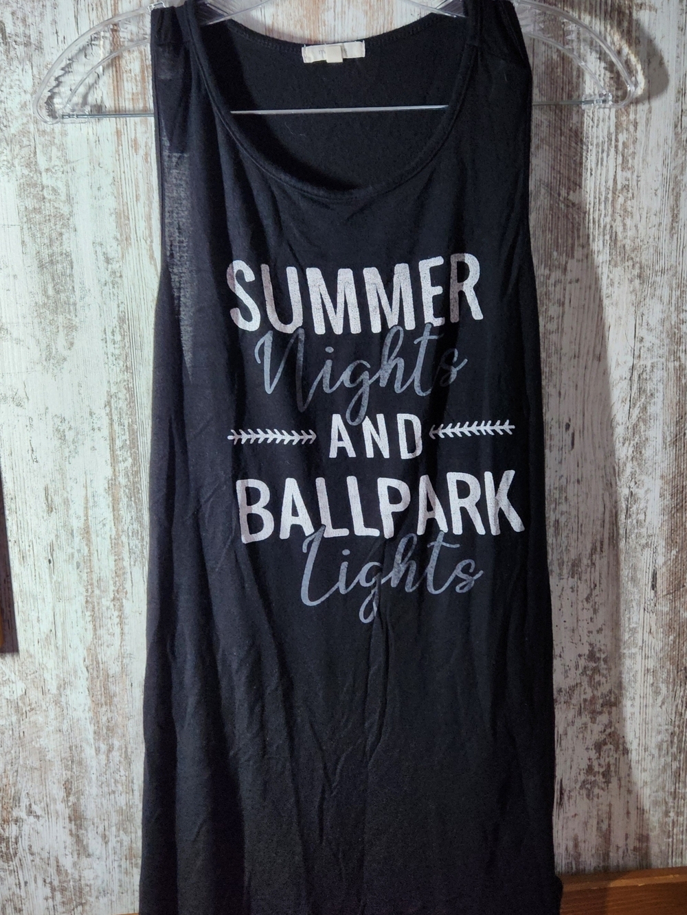 Maurices Summer Nights and Ballpark Lights Graphic Tank Top Black Baseball Mom